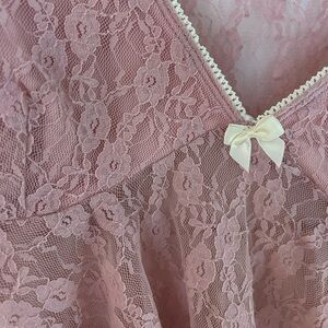 Pink Babydoll Lace Top